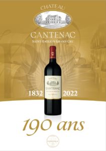 Château Cantenac, 190 ans, 1832 - 2022, Saint Emilion, France